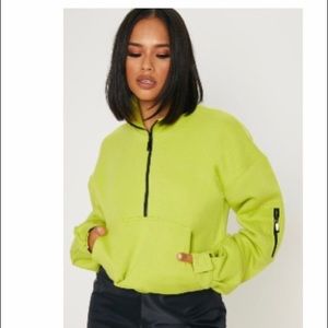 Oversized lime green pullover sweatshirt